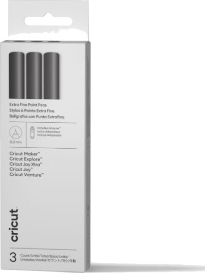 Cricut - Pen - Vannbasert - Svart - 0.3 Mm (En Pakke 3) Cricut - Pen - Vannbasert - Svart - 0.3 Mm (En Pakke 3)