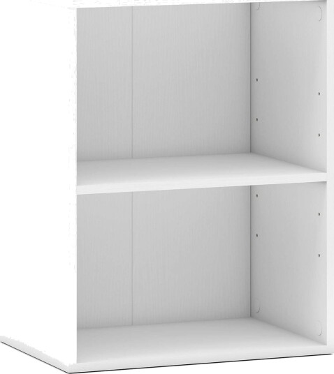 Bokhylle i tre med 2 etasjer – justerbare hyller hvit