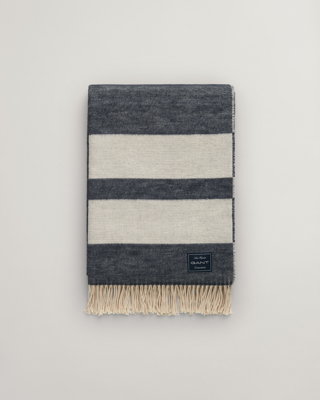 Gant Pledd Stripe Bomull Marine 130x200 Gant Pledd Stripe Bomull Marine 130x200