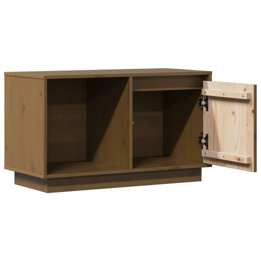 vidaXL TV-benk honningbrun 74x35x44 cm heltre furu