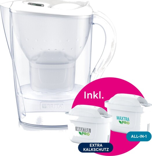 Brita Marella Vannkanne - 1x ALL-in-1, 1x ekstra filterpatron - Hvit