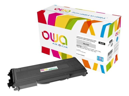 Owa - Svart - Kompatibel - Gjenfabrikert - Tonerpatron Alternativ For: Brother Tn2120 - For Brother Dcp-7030 7040 7045 Hl-2140 2150 2170 Mfc-7320 7440 7840  Justio Dcp-7040