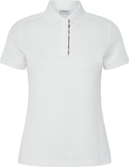 Burberry Andie Zip Polo T Shirt WHITE M Burberry Andie Zip Polo T Shirt WHITE M