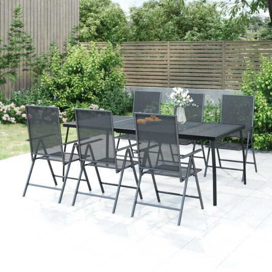 vidaXL Hagebord antrasitt 200x100x72 cm stål netting vidaXL Hagebord antrasitt 200x100x72 cm stål netting