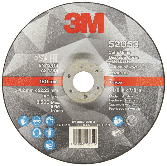 Cut & Grind skjære-/skrubbskive type 27 180Ã4,2mm