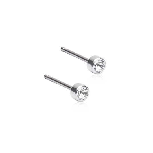 Blomdahl Silver Titanium Crystal Bezel 3 mm Blomdahl Silver Titanium Crystal Bezel 3 mm