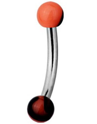Magic Orange and Black Stone 1.2 x 8 mm Øyenbrynspiercing