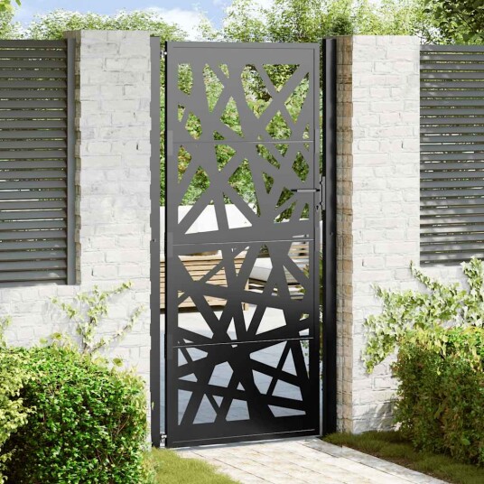 Hageport svart 105x205 cm stål lysdesign