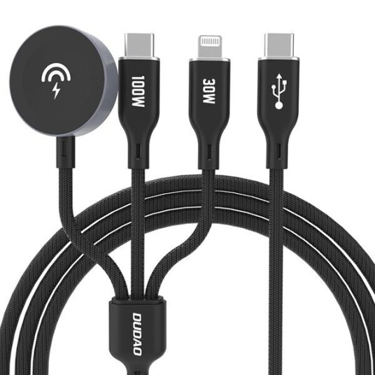 Dudao 3 i 1 Usb kabel Med Apple Klokklader Usb c Og Lightning Dudao 3 i 1 Usb kabel Med Apple Klokklader Usb c Og Lightning
