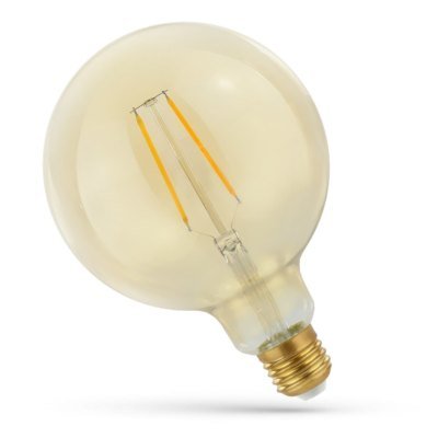 5W LED globepære - Karbon filamenter, 12,5 cm, rav farget glas, ekstra varm, E27 - Dimbar : Ikke dimbar, Kulør : Ekstra varm 5W LED globepære - Karbon filamenter, 12,5 cm, rav farget glas, ekstra varm, E27 - Dimbar : Ikke dimbar, Kulør : Ekstra varm