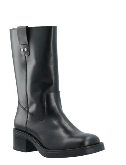 Bianco Biamary Mid Pull On Boot Smooth Leather - Black - 37 Bianco Biamary Mid Pull On Boot Smooth Leather - Black - 37