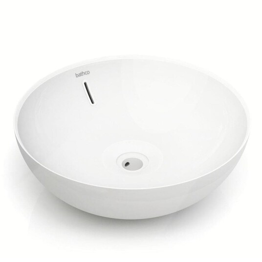 Bathco Villareal Toppmontert Servant Ø42x15 cm, med overløp, Hvit