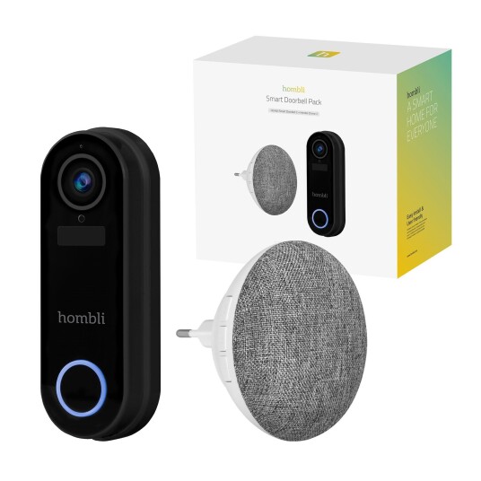 Hombli Smart Dørklokke 2-pk med Chime - Full HD, Svart Hombli Smart Dørklokke 2-pk med Chime - Full HD, Svart
