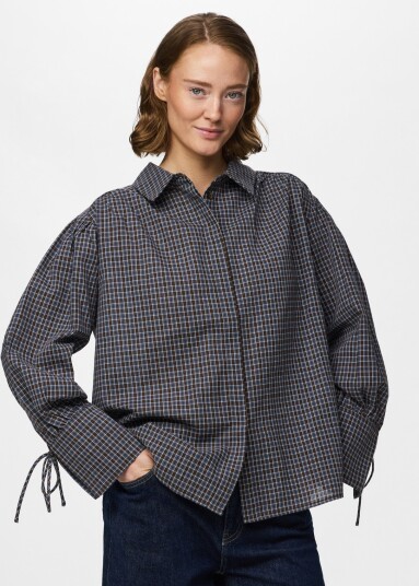 Pieces Pcjune Ls Pleated Detail Shirt Wvnd2D Multi/patterned M