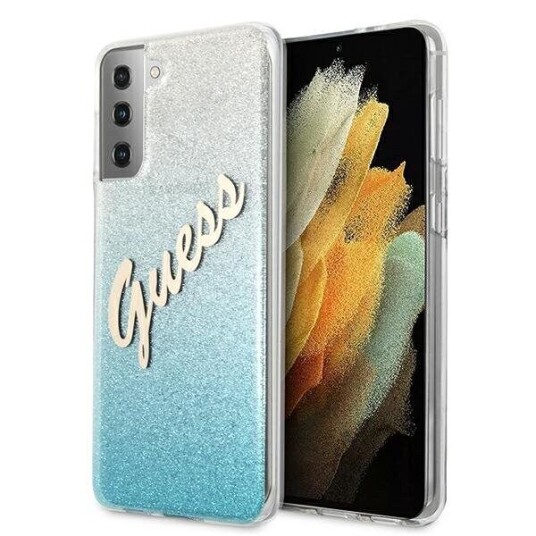 Guess Guhcs21mpcuglsbl S21+ G996 Blue/Blue Hardcase Glitter Gradient Script