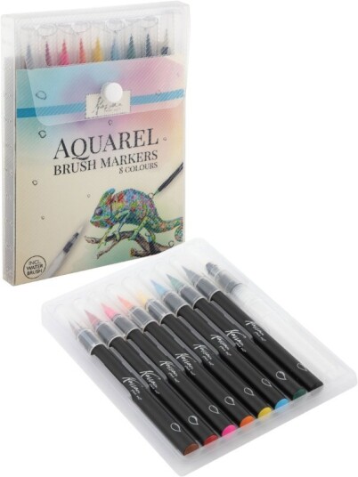 Nassau Fine Art Aquarel Brush Markers 8 vannfarge-tusjer