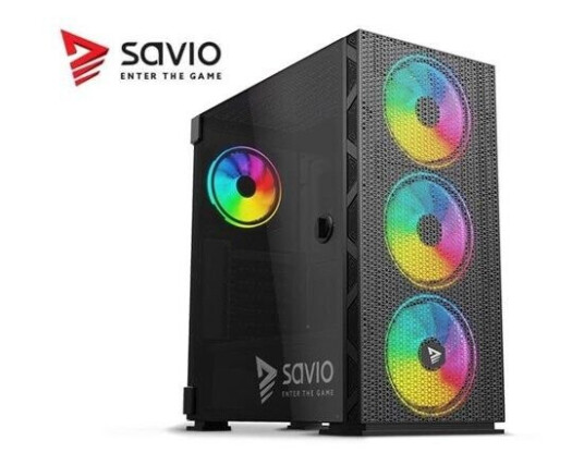 Savio Raptor X1 ARGB Mesh / Glass - MDT - ATX - Kabinett - Tower - Svart