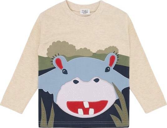 Hust and Claire Genser - HcAnton Hippo - Wheat Melert - Hust and Claire - 5 år (110) - Genser - Beige