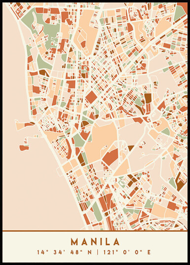 Black Maps Earth Tones 46 Plakat Plakat / 40x50cm