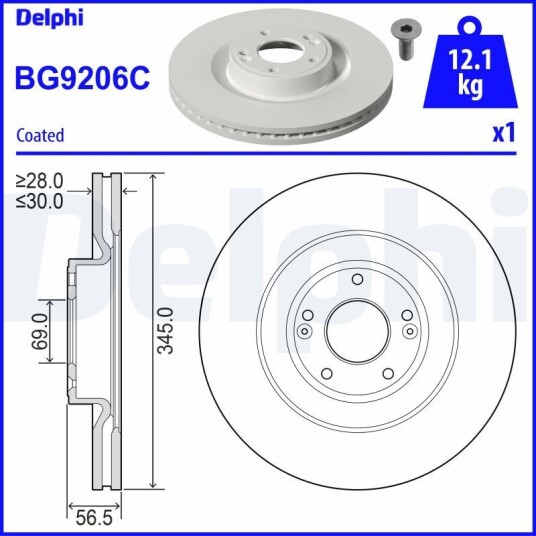 Bremseskive DELPHI BG9206C