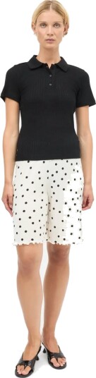 Mads Nørgaard Pointella Layla Polo Tee Black S Mads Nørgaard Pointella Layla Polo Tee Black S