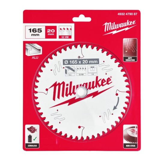 Milwaukee 165 mm Sirkelsagblad 52 Tenner - Elektroverktøy Tilbehør