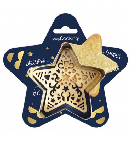 Scrapcooking Stjerneutstikker Med Embosser Scrapcooking Stjerneutstikker Med Embosser