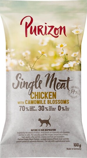 Purizon Tørrfôr Single Meat Med Kamilleblomster Kylling 100 G