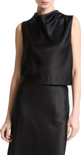 Vince Cropped cowl nk top M sort dame