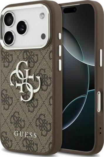GUESS 4G Big 4G Classic Logo case for iPhone 17 Pro brown - silver