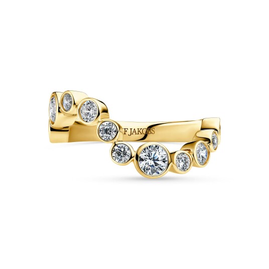 Sif Jakobs Jewellery Sardinien Wave Ring Gullfarge Hvit 58.0 Eurosize
