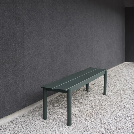 Muuto Linear Steel Benk 110x34 cm Dark Green