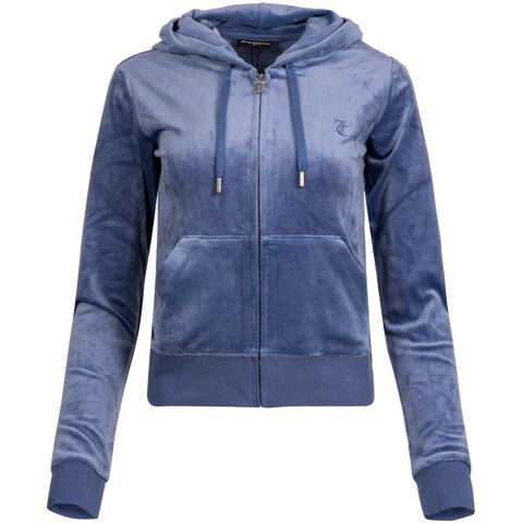 Juicy Couture Robertson Classic Velour Zip Hoodie - Grey Blue L