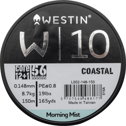 Westin W10 13 Braid Coastal 0.148mm 150m 8.7kg, fiskesene multifilament 0.148mm 150m 8.7kg Coastal Morning Mist