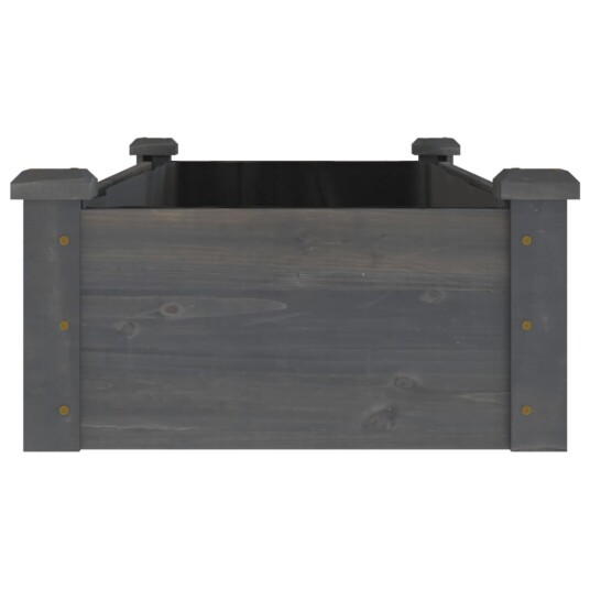 vidaXL Høybed med foring grå 120x45x25 cm heltre gran