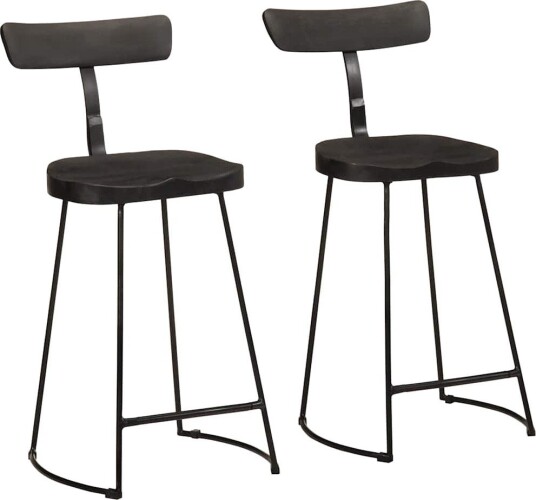 Barkrakker 2 stk svart 49x43x88 cm heltre mango Barkrakker 2 stk svart 49x43x88 cm heltre mango