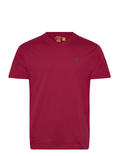 Polo Ralph Lauren Classic Fit Jersey V Neck T Shirt Burgundy M