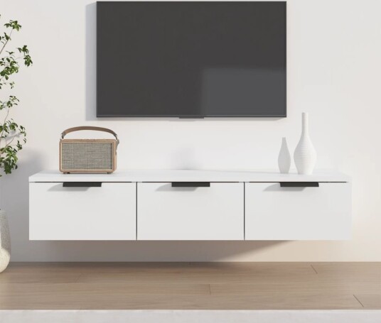 vidaXL Veggskap hvit 102x30x20 cm konstruert tre