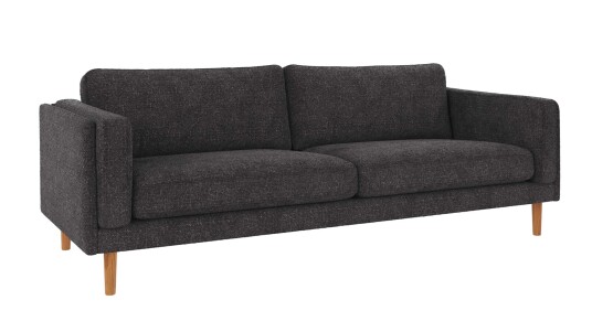 Rowico Home Braden 3 seters sofa Mørkegrå Robin 66 Eikben
