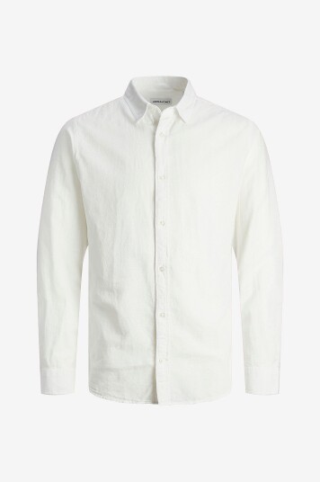 Jack & Jones Junior Skjorte jjeLinen Blend Shirt LS SN Jnr Hvit