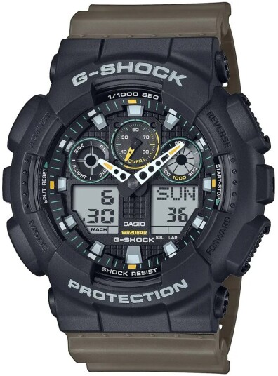 Casio Herreklokke GA 100TU 1A3ER G Shock Sort/Gummi Ø51.2 mm Casio Herreklokke GA 100TU 1A3ER G Shock Sort/Gummi Ø51.2 mm