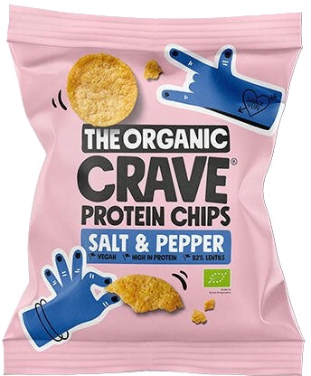 The Organic Crave Veganske protein chips m. Salt og pepper Ø The Organic Crave Veganske protein chips m. Salt og pepper Ø