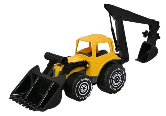 Plasto Traktor Med Frontlaster Gul 70Cm Plasto Traktor Med Frontlaster Gul 70Cm