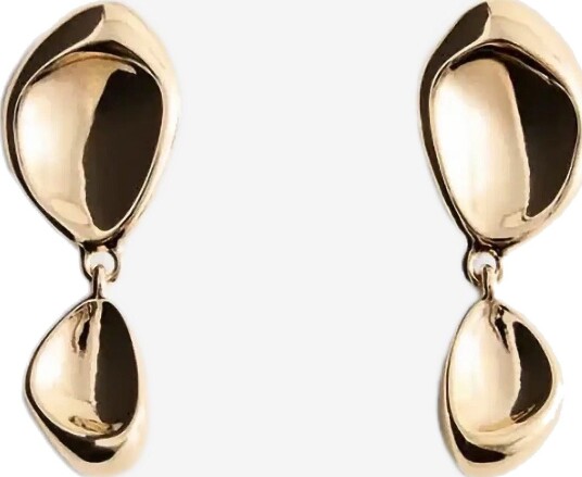 Mango Embossed Pendant Earrings - GOLD - One Size