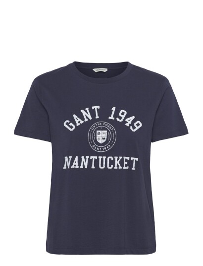GANT Reg Graphic Print Ss T Shirt Navy S