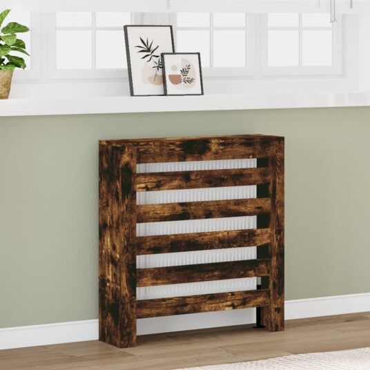 Radiatordeksel røkt eik 78x20x82 cm konstruert tre Radiatordeksel røkt eik 78x20x82 cm konstruert tre