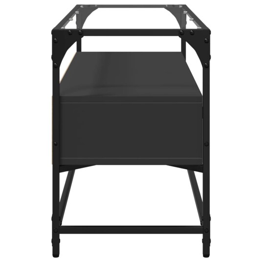 TV-benk med glasstopp svart 98x35x51 cm konstruert tre 846064 TV-benk med glasstopp svart 98x35x51 cm konstruert tre 846064