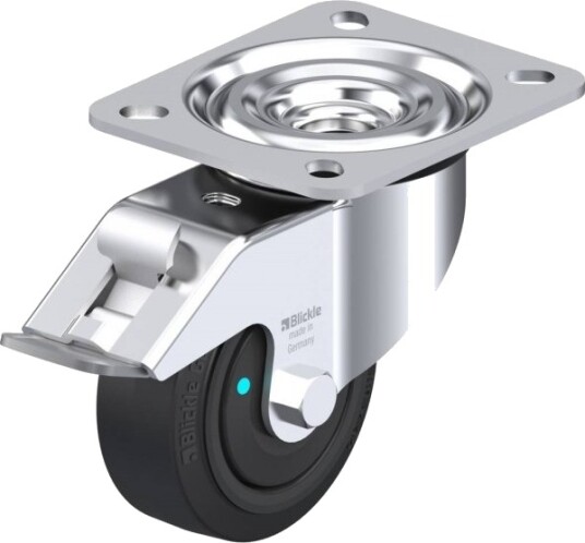 Blickle 850467 L-Poev 80Kfd-Fi Styrehjul Med Brems, Hjuldiameter 80 Mm, Bæreevne Maks. 140 Kg, 1 Stk
