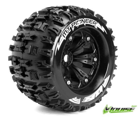 LoiseRC 3218B Tire & Wheel MT-PIONEER 3,8 Black 1/2-Offset 2