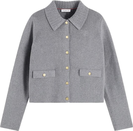Tommy Hilfiger B Wool Lady Jacket Gld Button   MEDIUM GREY HEATHER   XL